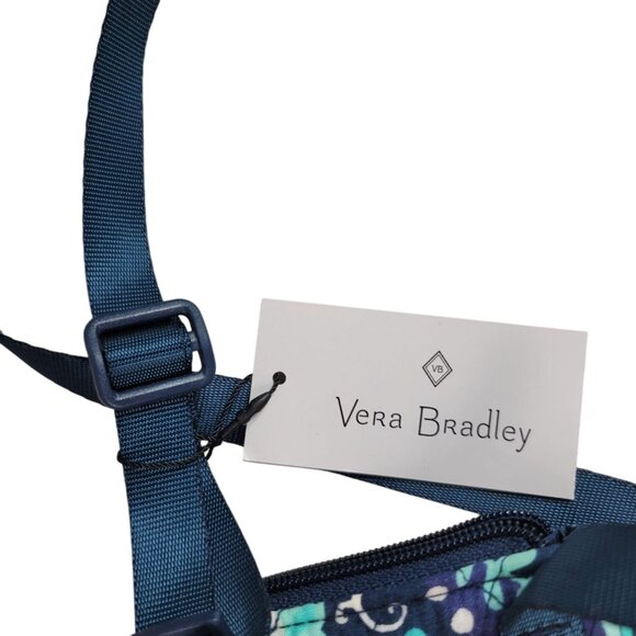 Vera Bradley RFID Mini Cell Phone Crossbody Bag Blue Island Medallion Zip NWT - Picture 6 of 12